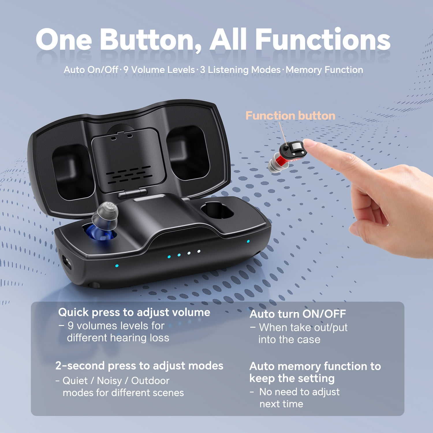 iBstone Nova CIC Hearing Aids for Seniors & Adults, Completely-in-Canal Aids, Rechargeable, OTC, Pair