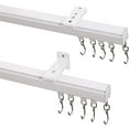 thumbnail image 1 of ZXNYH Ceiling Track Kit with Hooks, Wall Mount Curtain Track,x-Large Size for Space 12ft - 18ft Wide, Work with Grommet and Pinch Pleated Curtain, 1 of 7
