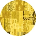 thumbnail image 1 of Ahgly Company Machine Washable Indoor Round Southwestern Yellow Country Area Rugs, 3' Round, 1 of 4