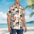 thumbnail image 5 of Balery Watercolor Plants Print Men's Hawaiian Shirts Short Sleeve Beach Shirt Relaxed Fit Vacation Button Down Shirts-Small, 5 of 9