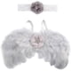 thumbnail image 1 of Accesorios para fotos de recién nacidos, conjunto de diadema de flores con alas de plumas de ángel, disfraz de accesorios de fotografía con diadema de alas de ángel para bebés negros,(Gris), 1 of 5