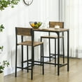 thumbnail image 2 of HOMCOM Industrial Bar Table Set Counter Height 3 Piece Rustic Brown, 2 of 10