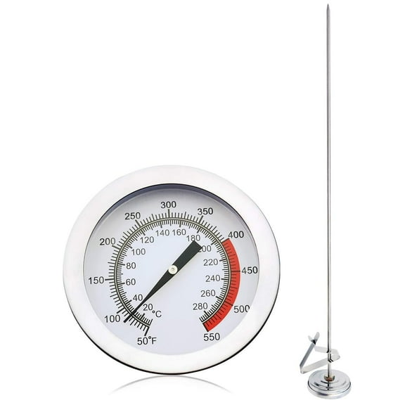 Casewin Deep Fry Thermometer With Instant Read,Dial Thermometer,7.87" Stainless Steel Meat Cooking Thermometer,Best for Turkey,BBQ,Grill