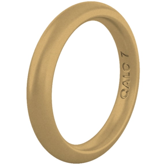 QALO Women's Stackable Rubber Silicone Ring - Antique Gold Classic Ring Size 09