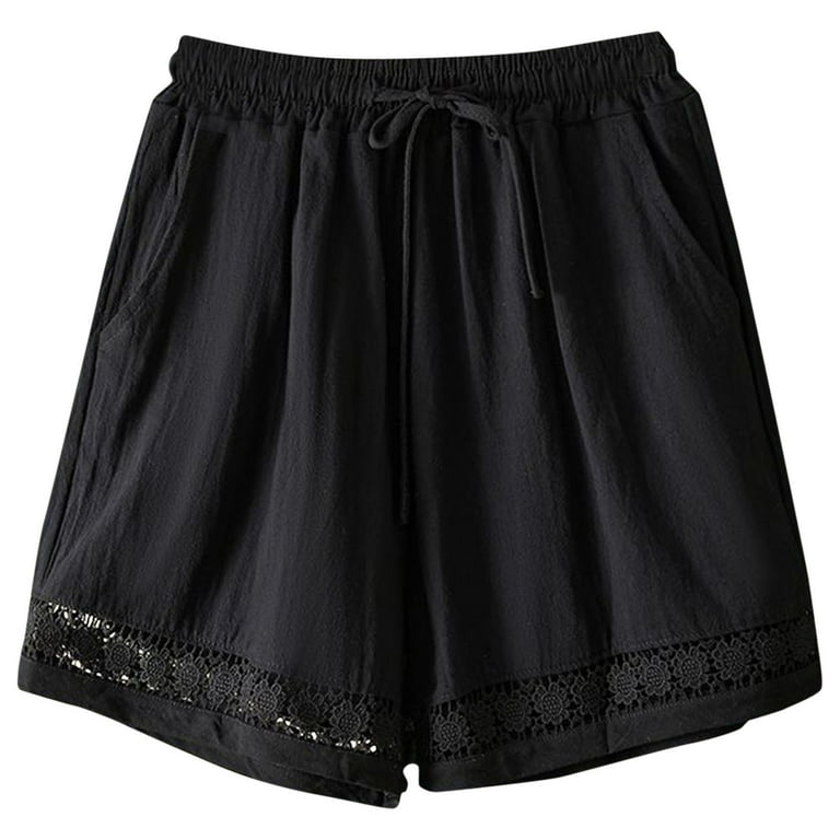 Dxzfnsa Women's Shorts Jersey Shorts with Pockets Yoga Walking
