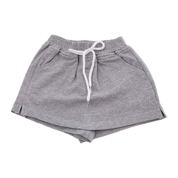 Vividxx Girls Dresses Summer Casual Solid Color Shorts Skorts Elastic Waist Comfortable Outfits Sets For Toddler Kids Age 2-13 Leisure Dailywear