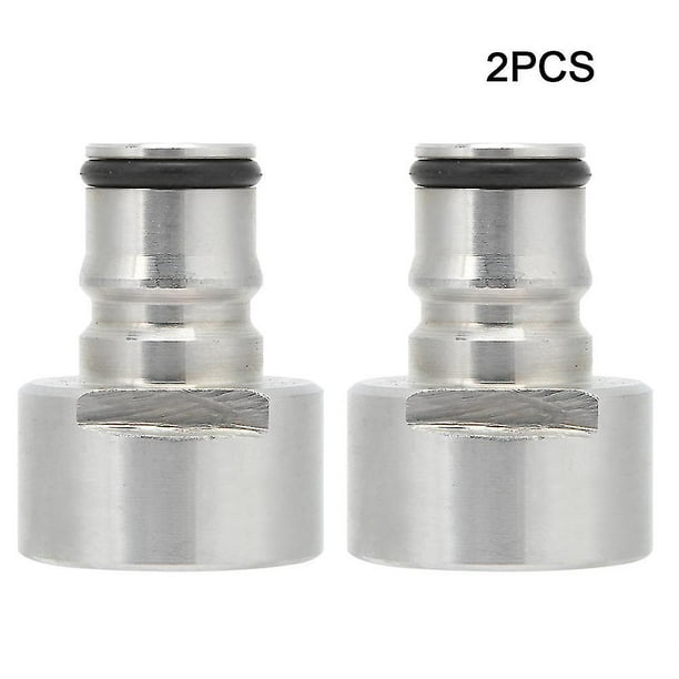 2Pcs Stainless Steel Ball Lock Keg Coupler Adapter Ball Lock Quick Disconnect Conversion Kit for Home Brewing G5/8in