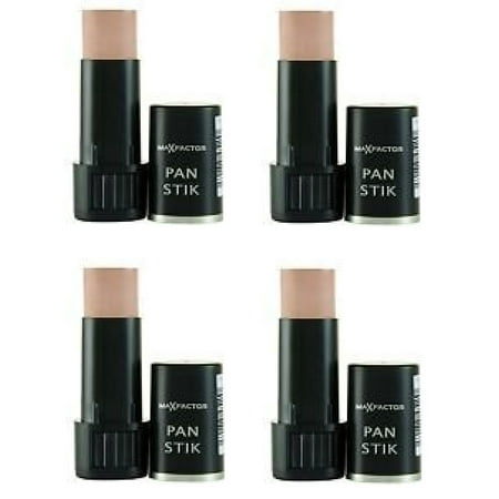 Max Factor Pan Stik Foundation #60 Deep Olive (Pack of 4) + Makeup Blender Stick, 12