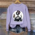 thumbnail image 7 of VKOYWKM Sweatshirts for Women Trendy Halloween Funny Print Pullover Long Sleeve Crew Neck Oversized Sweatshirts Fall Sweatshirt, 7 of 7