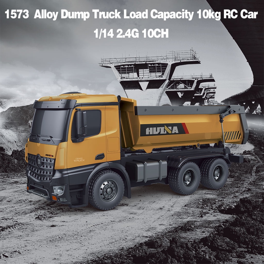 HuiNa Toys 1573 1/14 2.4G 10CH Alloy Dump Truck Load Capacity 10kg RC Car US