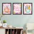 thumbnail image 3 of PixonSign Framed Canvas Print Wall Art Set - French Perfume with Flowers Modern Posters - Set of 3 Floral Botanical Urban Illustrations Boho Colorful Wall Décor for Living Room - 12"x16"x3 Black, 3 of 5