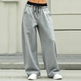 thumbnail image 7 of Guluxicc Women's Sweat Pants with Pockets Elastic Waist Drawstring Long Wide Leg Trousers for Everyday Fall Winter, 7 of 7