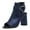 Navy, variant on Women Chic Peep Open Toe Ankle Booties Block High Heel Metal Buckle Sandal Pumps Cutout Ankle Strap Zipper Party Shoes Size Size 8.5 Purple