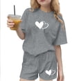 thumbnail image 2 of Cethrio Girls Activewear Outfit Sets, Casual Short Sleeve 2 Piece Summer Kids' Athletic Clothing Sets Gray Size 9-10T, 2 of 5