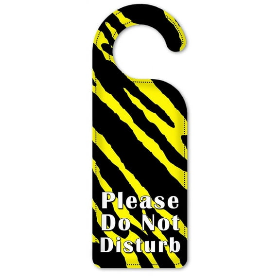 Do Not Disturb Door Knob Hanger Sign - Yellow Zebra