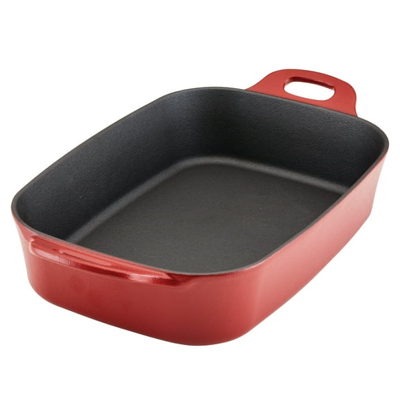 Rachael Ray NITRO 9"x13" Cast Iron Roasting Pan, Red