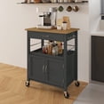 thumbnail image 2 of eHemco Kitchen Island Cart on Wheels with Drawer, Storage Cabinet, Shelf and Natural Bamboo Top Butcher Block, 35.5 Inches Height, Gray Base, 2 of 9