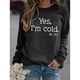 thumbnail image 3 of Sudadera de manga larga con estampado de letras y cuello redondo para mujer, estilo informal, para otoño, color negro, XXL, 3 of 5