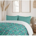 thumbnail image 6 of Ambesonne Panda Duvet Cover Sets, Animals Flowers Art, 2-Queen, Dark Seafoam Multicolor, 6 of 6