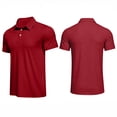 thumbnail image 2 of Trgacdwlo Polo Shirts for Men Lightweight Quick Dry Shirts for Men Short Sleeve Summer Running Exercise Golf Polo Shirt Men Red XXL, 2 of 9