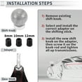 thumbnail image 7 of Unique Bargains Round Ball Shift Knob Gear Shifter Knob Carbon Fiber Stick Shifter Lever Knob for Automatic and Manual Vehicle with 3 Adapter Silver Tone 1 Set, 7 of 7