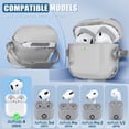 thumbnail image 2 of Funda Wowwat para AirPods 4, transparente, negra, suave, con mecanismo de bloqueo, 2 of 7