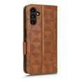 thumbnail image 3 of Dteck Case Compabile With Samsung Galaxy A33 5G 6.5 " 2022, PU Leather Surfcace Embossed Triangle Cash Pocket & Card Holders Flip Kickstand Detachable Lanyard Full Protective Wallet Case, Brown, 3 of 7
