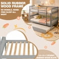 thumbnail image 5 of SESSLIFE Twin Over Twin Bunk Bed with Trundle, Convertible Wood Bunk Bed Frame with Ladder & Safety Guardrail, Separates into 2 Twin Beds, Space-Saving for Kids Bedroom, Guest Room, Gray, 5 of 10