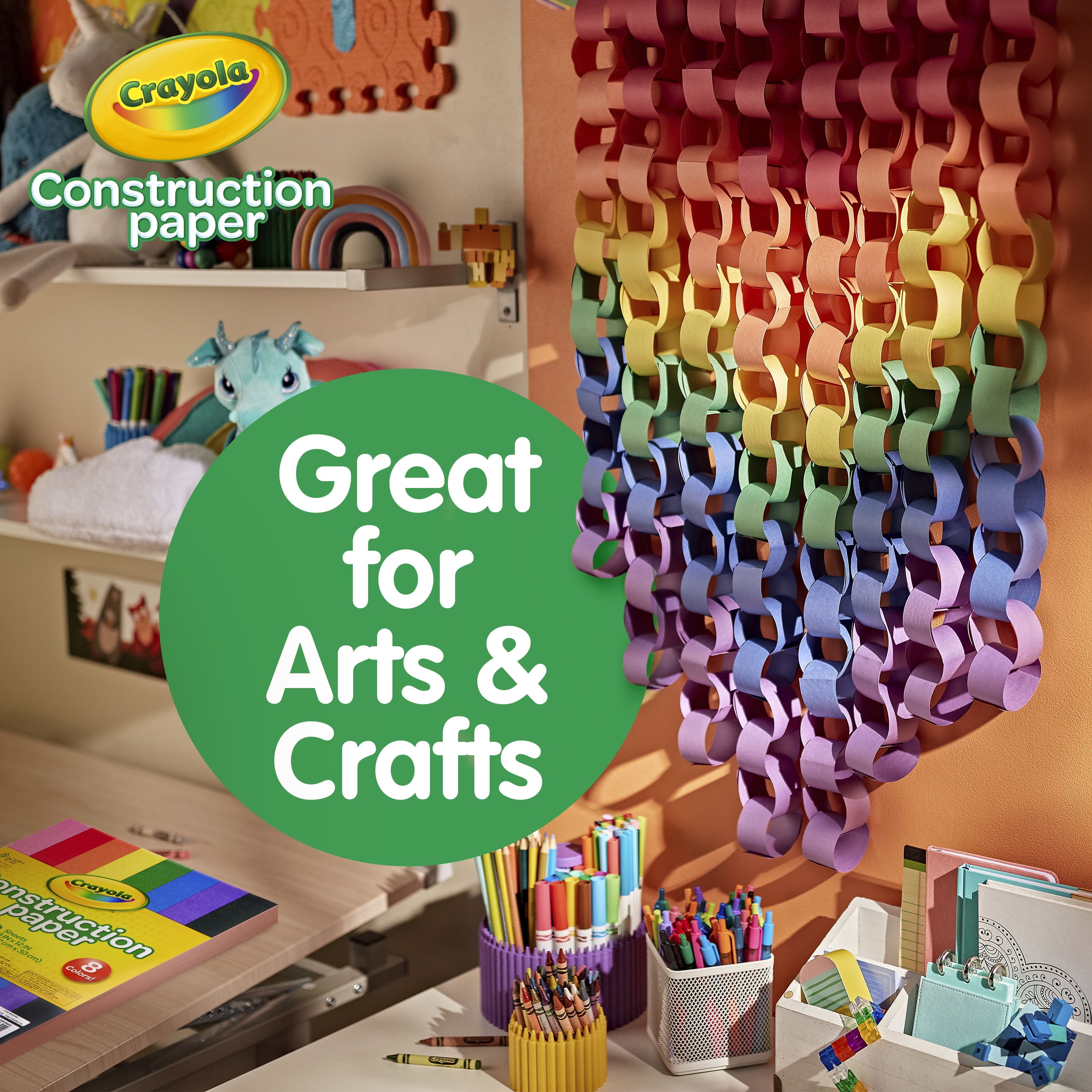 Crayola 12 x 9 Inch Construction Paper, 8 Color Assortment, 96 Sheets