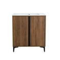 thumbnail image 3 of 30 in. Single Vanity in Brown Walnut finish with Solid Surface Resin White Sink, 3 of 15
