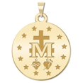 thumbnail image 2 of PicturesOnGold.com Miraculous Medal Round Color Necklace Pendants Adult - 3/4 inch 14K Yellow Gold, 2 of 6