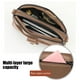 thumbnail image 5 of Bolso de hombro de piel suave lavada para mujer, con múltiples cremalleras, espacioso, de gran capacidad, para uso diario, viajes, trabajo, compras, neceser, de poliéster., 5 of 6