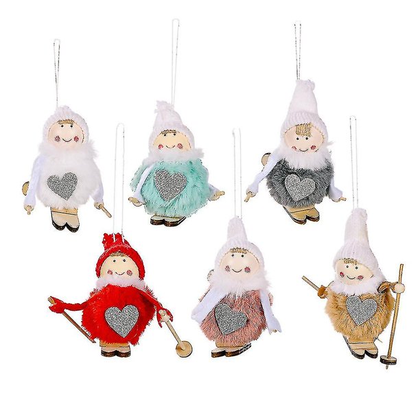 Delicado adorno de Navidad regalo árbol de Navidad decorativo (6 piezas-multicolor)