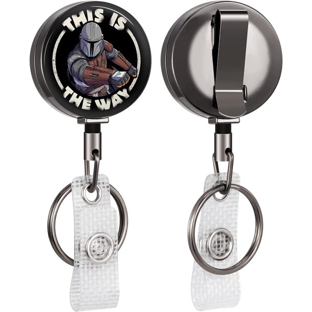 This is The Way Badge Reels Holder Retractable Keychain Heavy Duty with