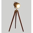 thumbnail image 2 of Antique Brass Nautical Searchlight Floor Lamp with Wooden Tripod Stand – Adjustable Height Metal Spotlight for Living Room, Bedroom, Office & Home Décor, 2 of 9