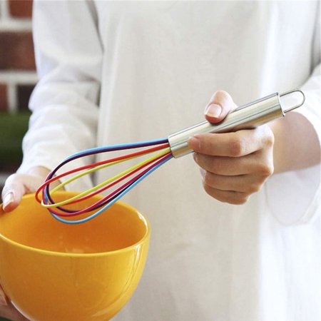 

Meizhencang Stainless Steel Handle Colorful Silicone Egg Beater Flour Dough Stirrer Blender