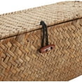 thumbnail image 5 of Cesta de almacenamiento de algas marinas con tapas rectangulares. Baúl de mimbre con compartimento para organizar papel higiénico, refrigerios y juguetes., 5 of 5