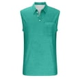 thumbnail image 3 of Mens Workout Tank Tops with Pockets, Sleeveless Shirts for Men Summer Casual Athletic Solid Color Lapel Button Up V Neck T-Shirts, 3 of 5
