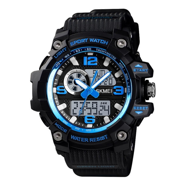 Reloj digital con esfera de luz de fondo de pantalla dual Reloj de pulsera electrónico con calendario de cuenta regresiva a prueba de agua Eigraketly EL4546-02