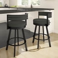 thumbnail image 5 of Amisco Browser 30 In. Swivel Bar Stool - Charcoal Grey Polyester / Black Metal, 5 of 9