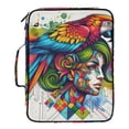 thumbnail image 2 of Haosy Accordion File Organizer Zipper Binder 500 Sheet 6-Tab Expanding File Folder Multi-Pocket 1.2 Inch 3 Ring Woman with Colorful Parrot, 2 of 7