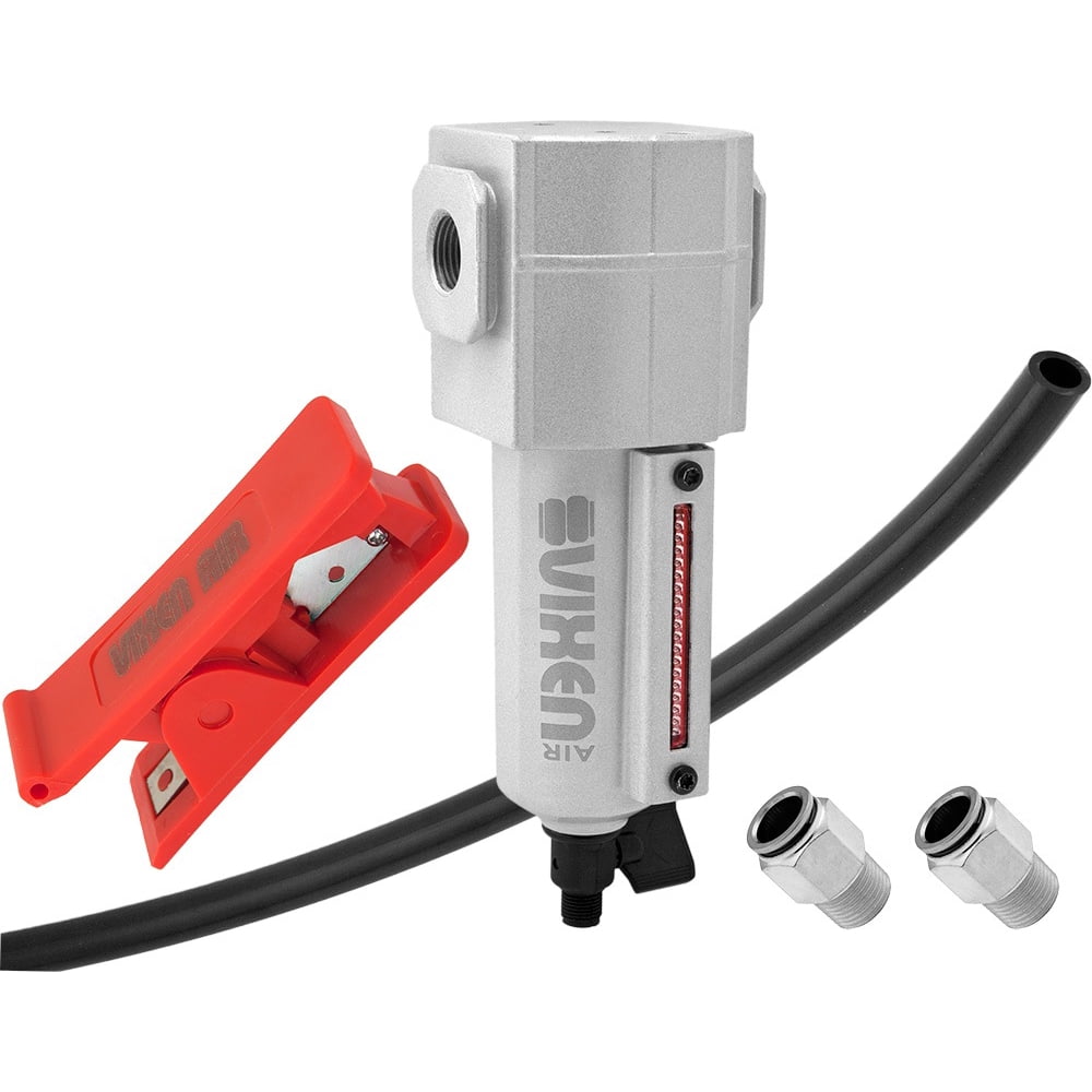 Vixen Air 3/8" NPT Inline Aluminum Air Filter (Water Trap/Separator