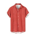 thumbnail image 2 of lkfuzj Men Shirt Print Short Sleeve Males Funny Tropical Casual Hawaiian Beach Shirt Chic Summer Tops For Men Cool Mens Shirts Tops Red, 2 of 5