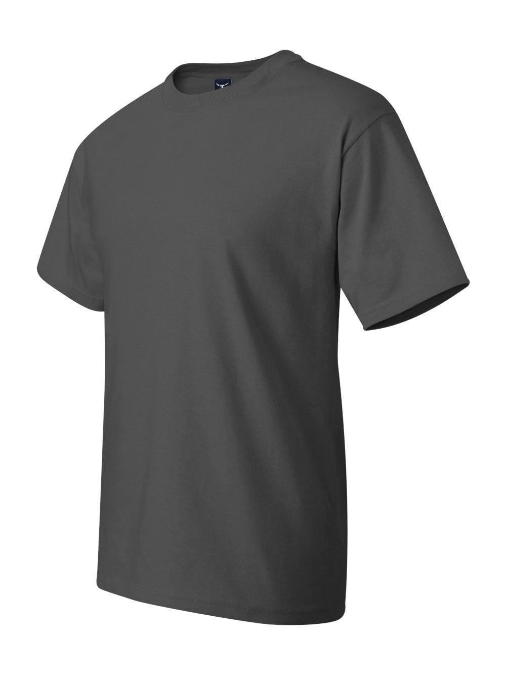 Hanes - Beefy-T T-Shirt - 5180 - Charcoal Heather - Size: 5XL - Walmart.com