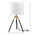 thumbnail image 3 of SAFAVIEH Jupiter 22 in. Modern Black Iron Table Lamp with White 100% Cotton Shade, 3 of 6