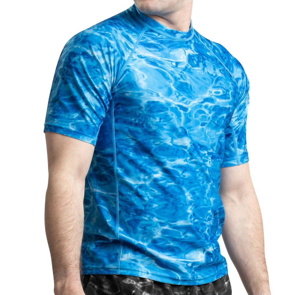 AARON Aqua Design Men’s Loose Fit Short Sleeve Sun Protection Rash