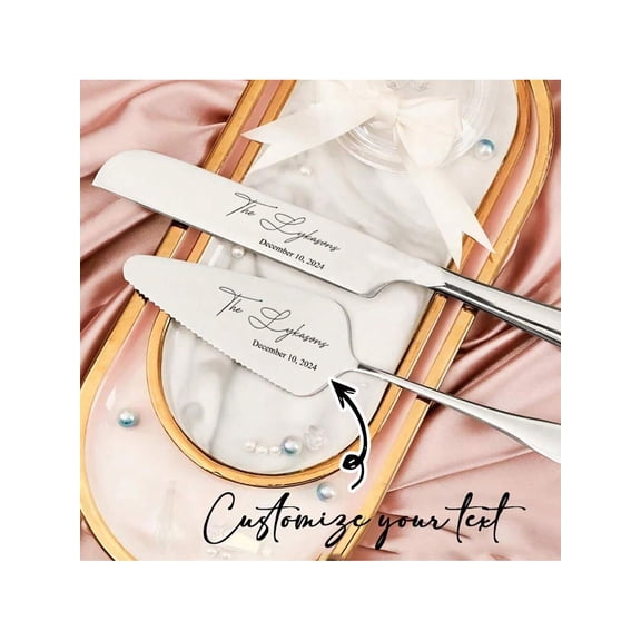 1 Set Customized Cake Knife And Fork Wedding Cake Cutting Sets Creative Cake Knife And Fork