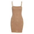 thumbnail image 1 of Kmbangi Women's Spaghetti Strap Sleeveless Solid Color Cable Knit Mini Dress, 1 of 5