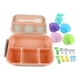 thumbnail image 3 of Juego de 16 Uds Bento Box reutilizable 1300ml 4 compartimentos lonchera para adultos con cuchara para almuerzo de frutas rosa, 3 of 10