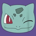 thumbnail image 2 of Women's Pokemon Bulbasaur Wink Face Racerback Tank Top Purple Heather X Large, 2 of 4